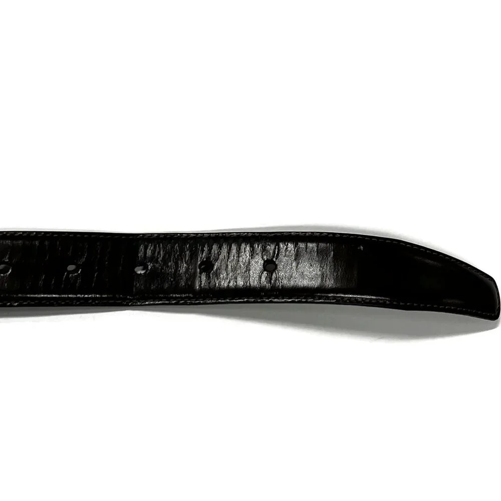Brooks Brothers Italian  Leather Belt Dark Brown Cognac‎ Brass Buckle Mens 42